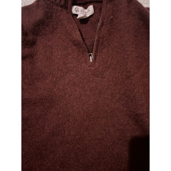 Gilboa Men's Half-Zip Lambswool Blend Sweater Size Small Burgundy Preowned - Picture 3 of 3